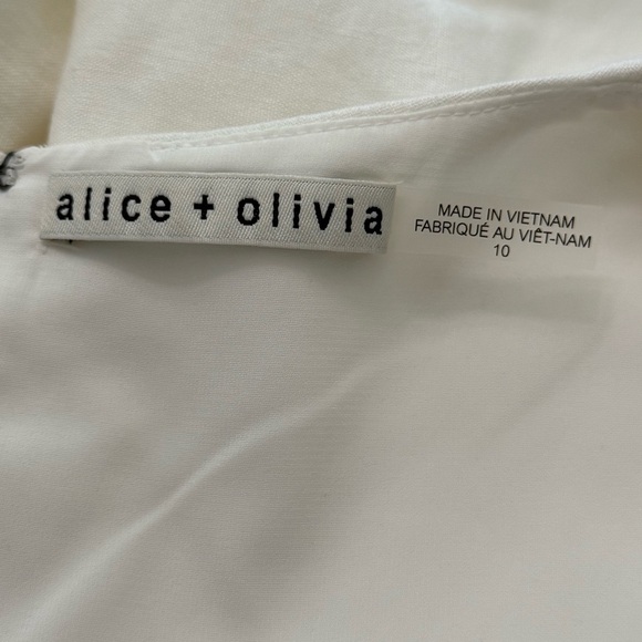 Alice + Olivia Palmira Dress Size 10 Linen Blend - Picture 6 of 7